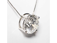 18 karaat witgouden ketting met 4,00 crt. diamant - afbeelding 3 van  9