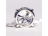 18 karaat witgouden ketting met 4,00 crt. diamant - afbeelding 7 van  9
