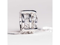 18 karaat witgouden ketting met 4,00 crt. diamant - afbeelding 9 van  9