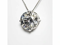 18 karaat witgouden ketting met 5,04 crt. diamant. - afbeelding 11 van  13