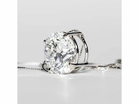 18 karaat witgouden ketting met 5,04 crt. diamant. - afbeelding 12 van  13