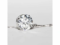 18 karaat witgouden ketting met 5,04 crt. diamant. - afbeelding 1 van  13