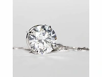 18 karaat witgouden ketting met 5,04 crt. diamant. - afbeelding 2 van  13