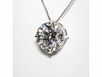 18 karaat witgouden ketting met 5,04 crt. diamant. - afbeelding 3 van  13