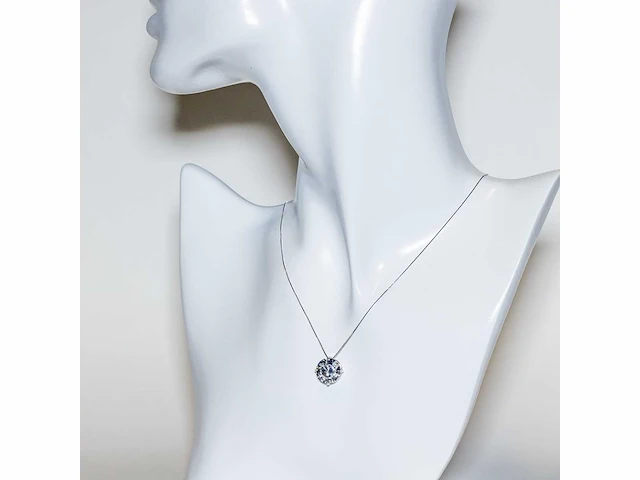18 karaat witgouden ketting met 5,04 crt. diamant. - afbeelding 5 van  13