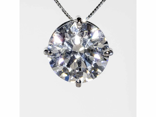 18 karaat witgouden ketting met 5,04 crt. diamant. - afbeelding 6 van  13