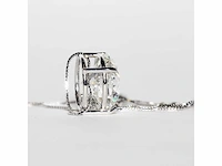 18 karaat witgouden ketting met 5,04 crt. diamant. - afbeelding 2 van  13