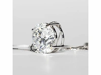 18 karaat witgouden ketting met 5,04 crt. diamant. - afbeelding 12 van  13