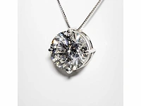 18 karaat witgouden ketting met 5,04 crt. diamant. - afbeelding 13 van  13