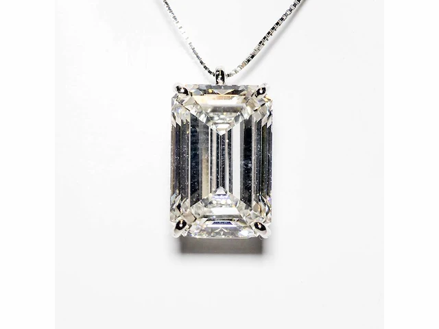 18 karaat witgouden ketting met 7,01 crt. diamant - afbeelding 4 van  8