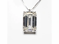 18 karaat witgouden ketting met 7,01 crt. diamant - afbeelding 4 van  8