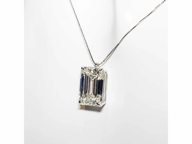 18 karaat witgouden ketting met 7,01 crt. diamant - afbeelding 5 van  8
