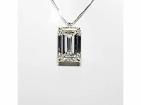 18 karaat witgouden ketting met 7,01 crt. diamant - afbeelding 7 van  8