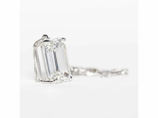 18 karaat witgouden ketting met 7,01 crt. diamant - afbeelding 8 van  8