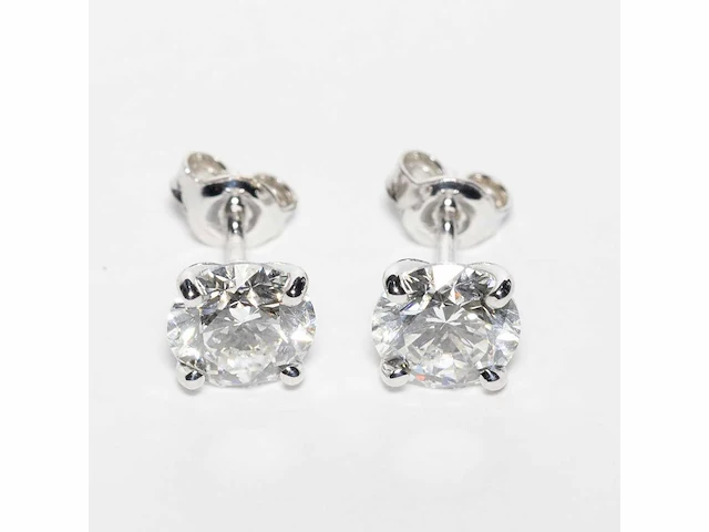 18 karaat witgouden oorstekers met 5,09 crt. diamant - afbeelding 2 van  9