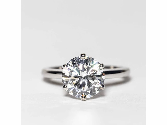 18 karaat witgouden ring met 3,01 crt. diamant - afbeelding 2 van  11