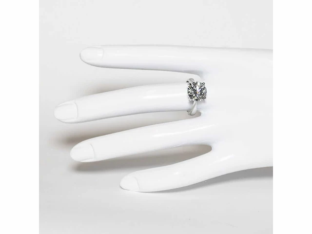 18 karaat witgouden ring met 3,04 crt. diamant - afbeelding 1 van  10