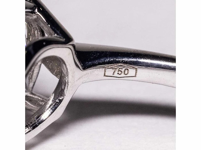 18 karaat witgouden ring met 3,04 crt. diamant - afbeelding 6 van  10