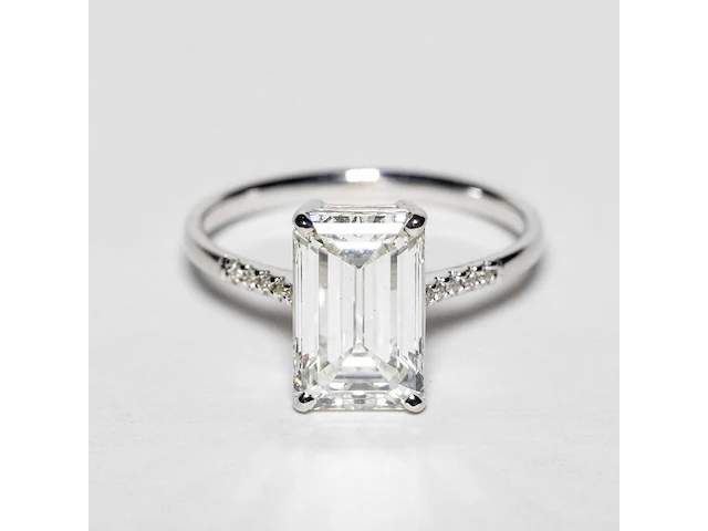 18 karaat witgouden ring met 3,07 crt. diamant. - afbeelding 15 van  18