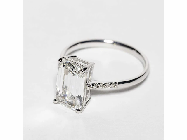 18 karaat witgouden ring met 3,07 crt. diamant. - afbeelding 6 van  18