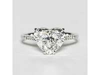 18 karaat witgouden ring met 3,07 crt. diamant. - afbeelding 3 van  11