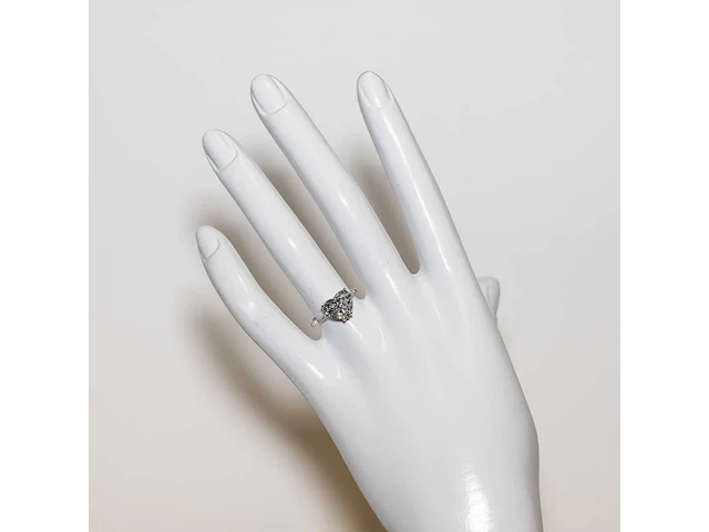 18 karaat witgouden ring met 3,07 crt. diamant. - afbeelding 6 van  11