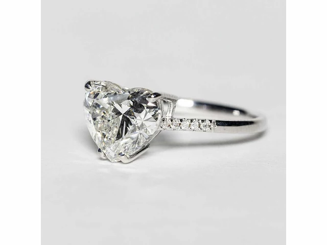 18 karaat witgouden ring met 3,07 crt. diamant. - afbeelding 8 van  11