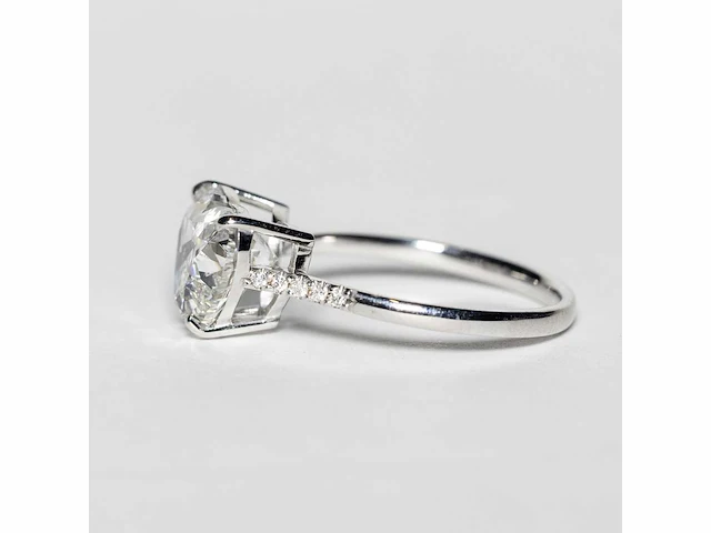 18 karaat witgouden ring met 3,07 crt. diamant. - afbeelding 9 van  11