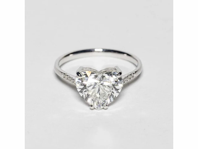18 karaat witgouden ring met 3,07 crt. diamant. - afbeelding 6 van  13