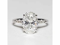 18 karaat witgouden ring met 3,11 crt. diamant. - afbeelding 1 van  9