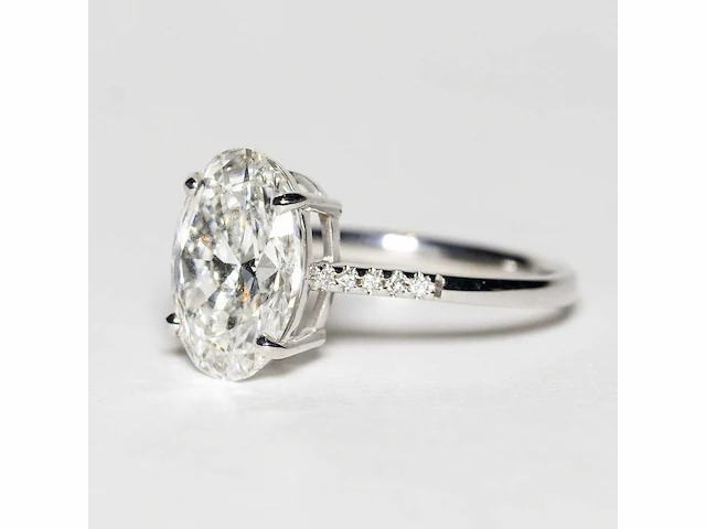 18 karaat witgouden ring met 3,11 crt. diamant. - afbeelding 3 van  9