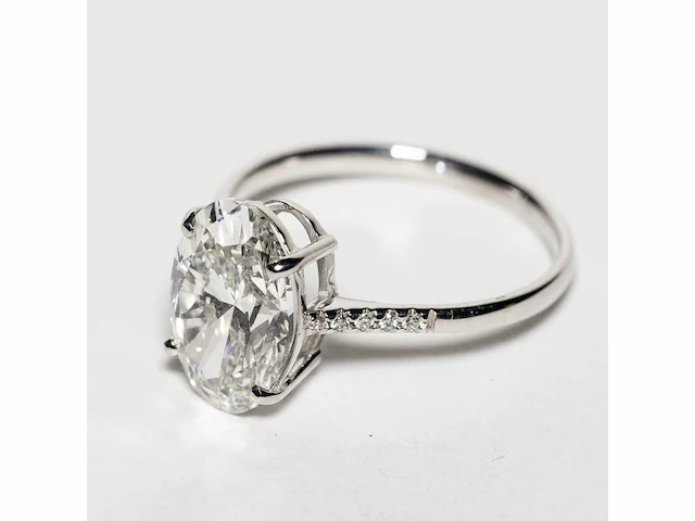 18 karaat witgouden ring met 3,11 crt. diamant. - afbeelding 4 van  9