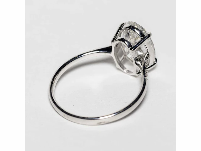 18 karaat witgouden ring met 3,11 crt. diamant. - afbeelding 7 van  9