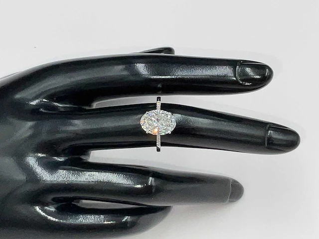 18 karaat witgouden ring met 3,11 crt. diamant. - afbeelding 11 van  11