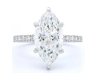 18 karaat witgouden ring met 3,34 crt. diamant