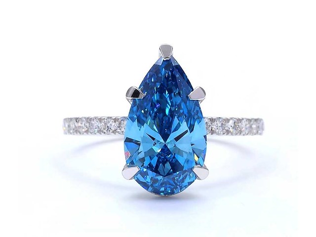 18 karaat witgouden ring met 3,35 crt. diamant - afbeelding 1 van  10