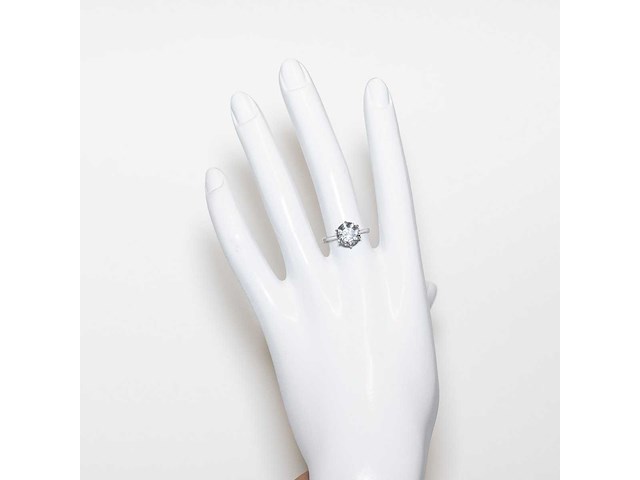 18 karaat witgouden ring met 4,08 crt. diamant. - afbeelding 7 van  13