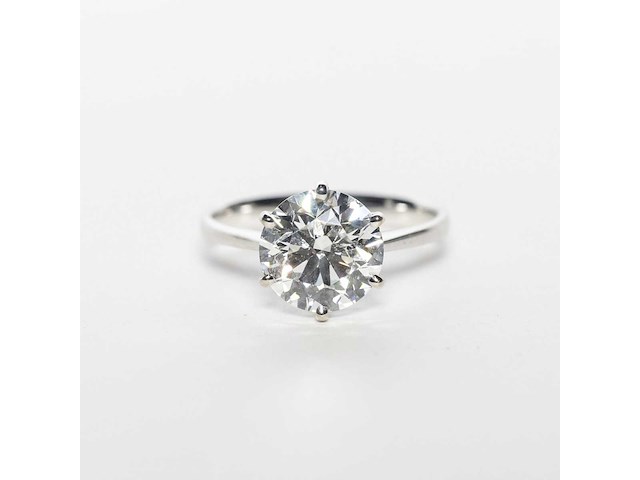 18 karaat witgouden ring met 4,08 crt. diamant. - afbeelding 9 van  13