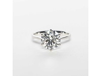18 karaat witgouden ring met 4,08 crt. diamant. - afbeelding 9 van  13