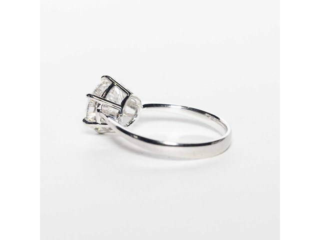18 karaat witgouden ring met 4,08 crt. diamant. - afbeelding 11 van  13