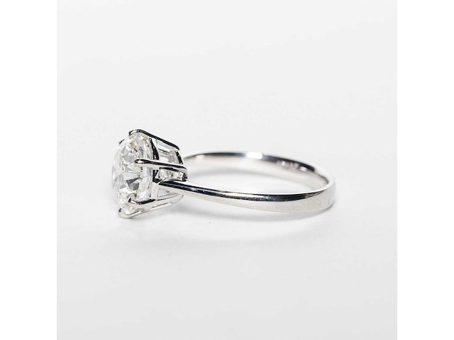 18 karaat witgouden ring met 4,08 crt. diamant. - afbeelding 13 van  13