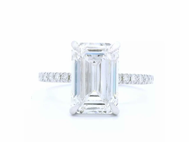 18 karaat witgouden ring met 4,23 crt. diamant - afbeelding 7 van  7