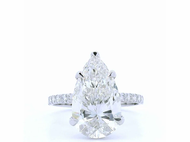18 karaat witgouden ring met 4,36 crt. diamant - afbeelding 1 van  7