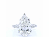 18 karaat witgouden ring met 4,36 crt. diamant - afbeelding 1 van  7