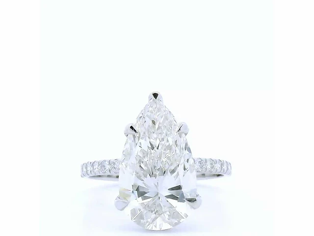 18 karaat witgouden ring met 4,36 crt. diamant - afbeelding 7 van  7