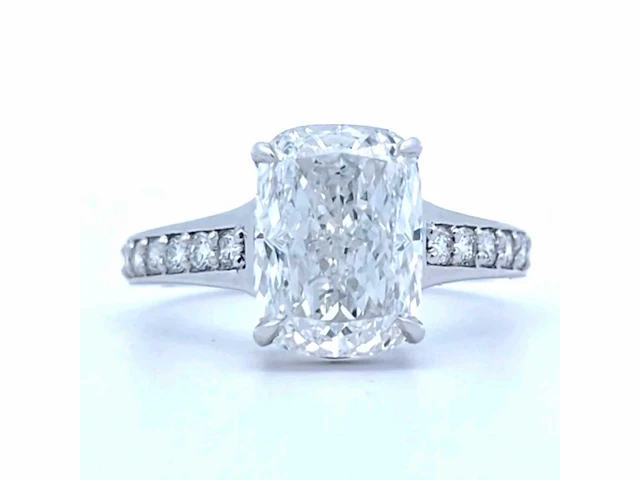 18 karaat witgouden ring met 4,42 crt. diamant - afbeelding 9 van  11