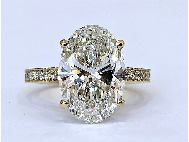 18 karaat witgouden ring met 5,90 crt. diamant - afbeelding 1 van  8
