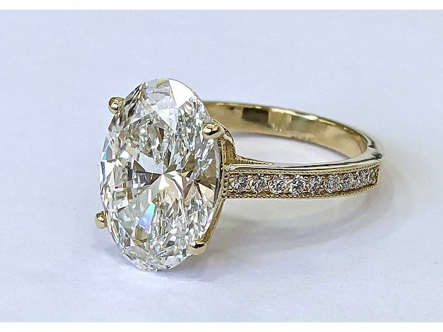 18 karaat witgouden ring met 5,90 crt. diamant - afbeelding 3 van  8