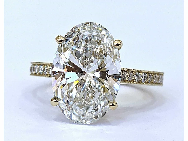 18 karaat witgouden ring met 5,90 crt. diamant - afbeelding 7 van  8