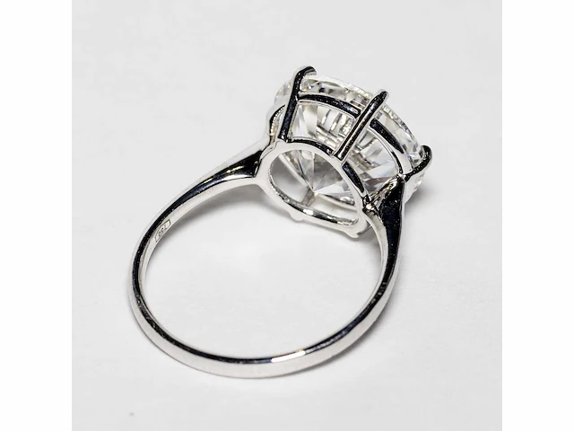 18 karaat witgouden ring met 7,05 crt. diamant. - afbeelding 11 van  15